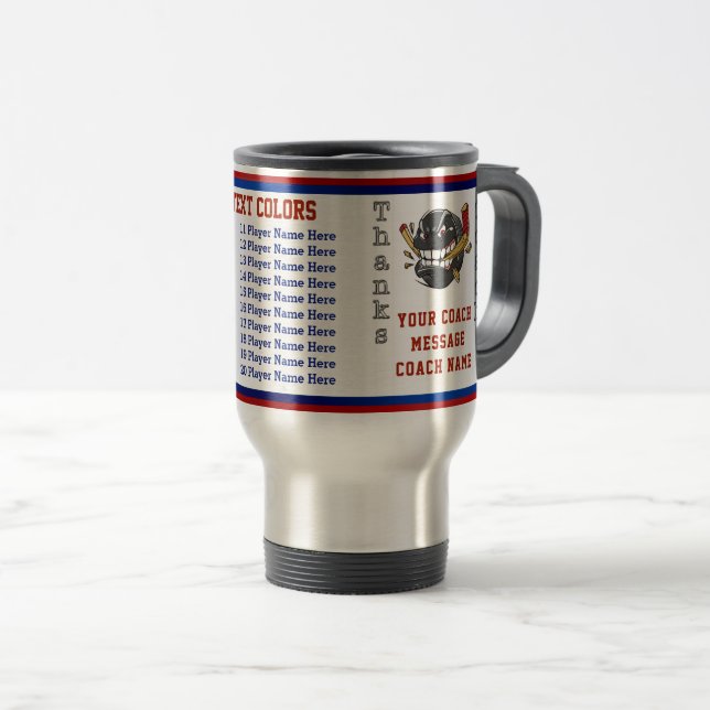 Mug De Voyage Cadeaux d'entraîneurs de hockey personnalisés roug (Devant droit)