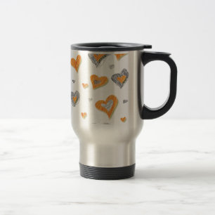 Mug De Voyage Cadeaux motifs griffés tendance gris orange