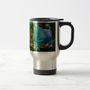 Mug De Voyage Cadre tropical luxuriant de SlipperyJoe's rhinocér