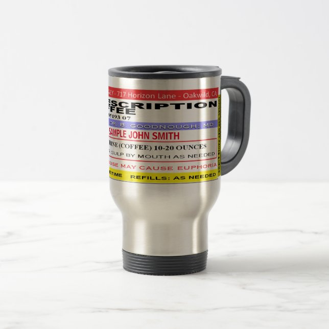 Mug De Voyage Café d'ordonnance personnalisable (Devant droit)