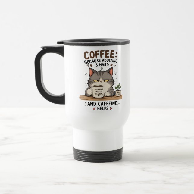 Mug De Voyage Café pour chat  (Gauche)