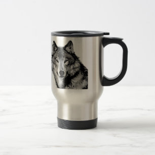 Mug De Voyage Café Wolf noir et blanc / Mug Voyage