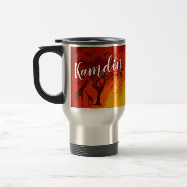 Mug De Voyage Cafetière personnalisé de 15 onces Safari Gi Afric (Gauche)
