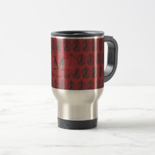 Mug De Voyage Cages à oiseaux vintage sur fond rouge personnalis