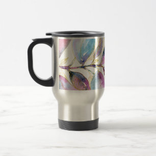 Mug De Voyage Cahier à spirale de feuilles botaniques à l'aquare
