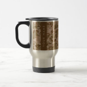 Mug De Voyage Cailloux de camouflage du désert, Votre nom, Perso