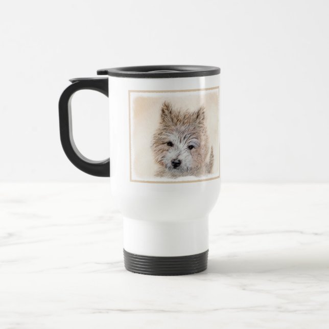 Mug De Voyage Cairn Terrier Peinture Chiot - Art Chien original (Gauche)