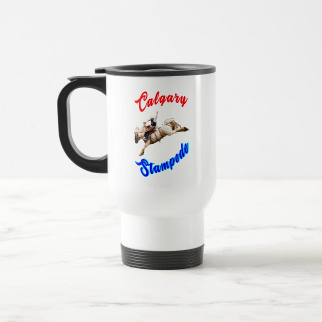 Mug De Voyage Calgary Canada Chevaux Juillet Riders Calgary Stam (Gauche)