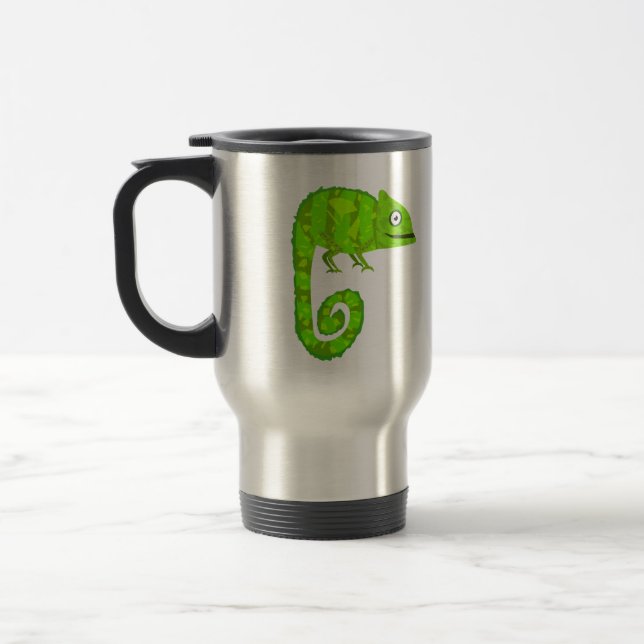Mug De Voyage Caméléon vert mignon (Gauche)