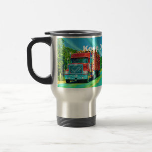 Mug De Voyage Camion de fret rouge pour enfants et camionneurs