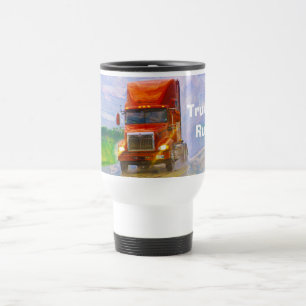 Mug De Voyage Camion de fret rouge pour enfants et camionneurs