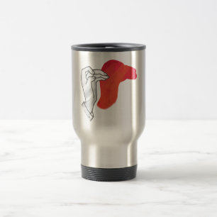 Mug De Voyage Camion Silhouette Main Rouge