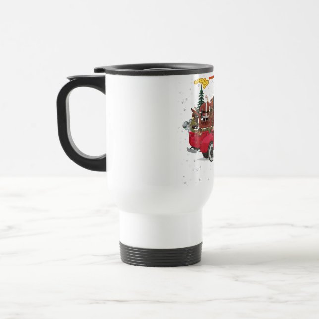 Mug De Voyage Camion surchargé de Noël joyeux (Gauche)