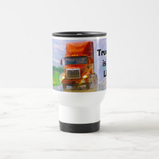 MUG DE VOYAGE CAMIONS BIG RIG RED TRUCK VOYAGE MUG