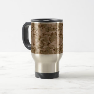 Mug De Voyage Camouflage Désert Avec Galets, Militaire, Armée