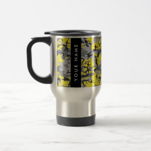 Mug De Voyage Camouflage jaune et gris Votre nom Personnalisez
