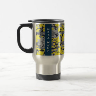 Mug De Voyage Camouflage jaune et gris Votre nom Personnalisez