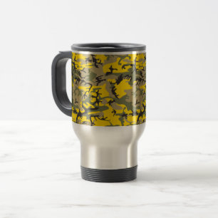 Mug De Voyage Camouflage jaune et vert, Militaire, Armée