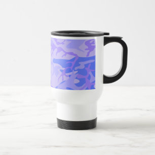 Mug De Voyage Camouflage Pastel Blue Motif Abstrait