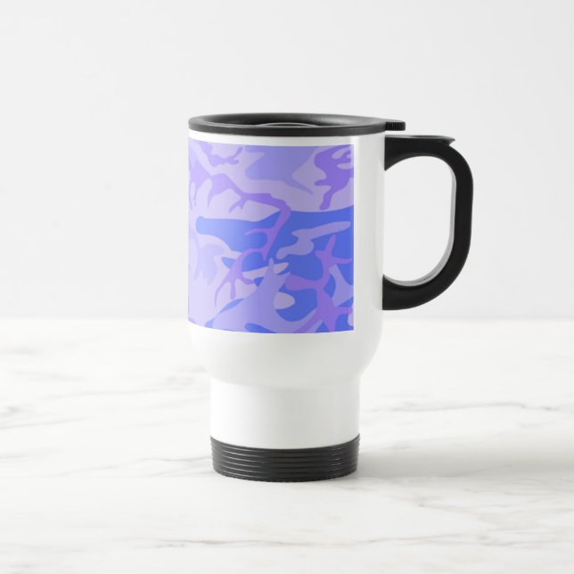 Mug De Voyage Camouflage Pastel Blue Motif Abstrait (Droite)