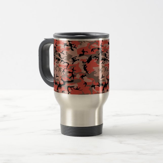 Mug De Voyage Camouflage rouge et Brown, Armée (Devant gauche)