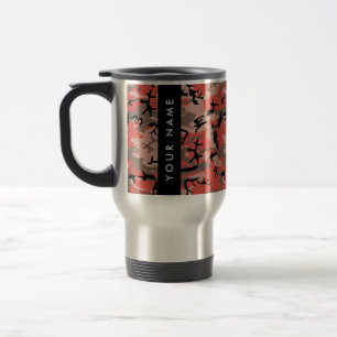 Mug De Voyage Camouflage rouge et Brown Votre nom Personnalisez