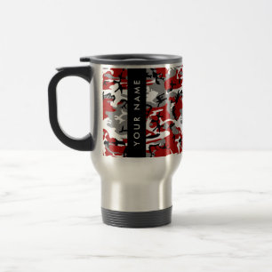 Mug De Voyage Camouflage rouge et gris Votre nom Personnaliser