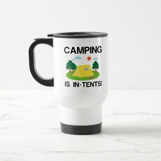 MUG DE VOYAGE CAMPING DANS LES TENTES (Gauche)