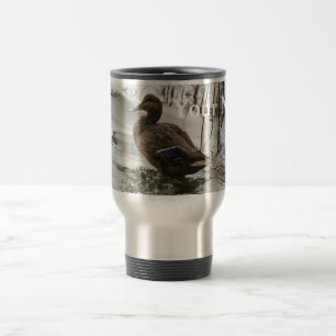 Mug De Voyage Canard gris sur la nuit du lac