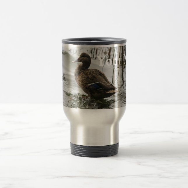 Mug De Voyage Canard gris sur le lac sombre (Centre)