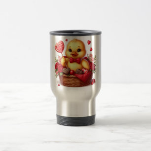 Mug De Voyage Canard mignon/whimsique de la Saint-Valentin