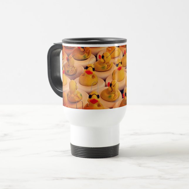 Mug De Voyage Canards jaunes en caoutchouc mignons (Devant gauche)