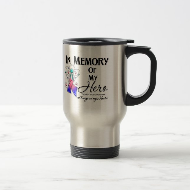 Mug De Voyage Cancer de la thyroïde dans la mémoire de mon héros (Droit)