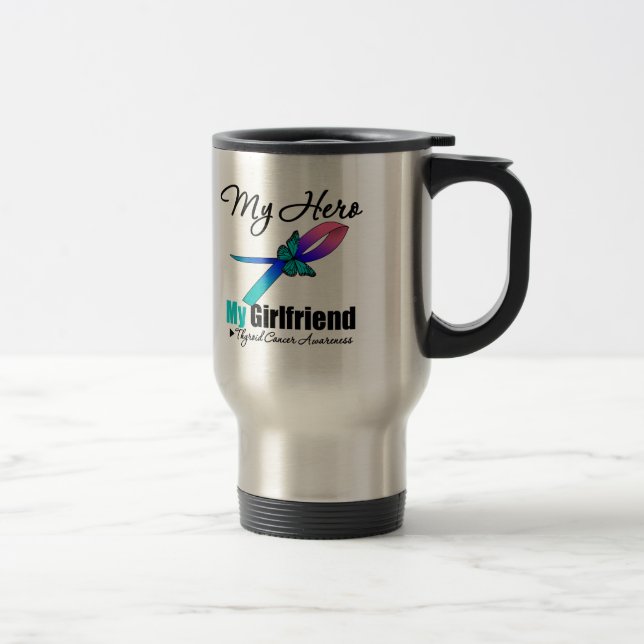 Mug De Voyage Cancer de la thyroïde mon héros mon amie (Droit)