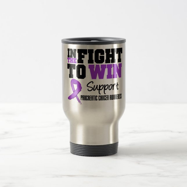 Mug De Voyage Cancer pancréatique dans le combat à gagner (Centre)