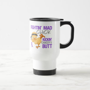 Mug De Voyage Cancer pancréatique de poussin de Fightin