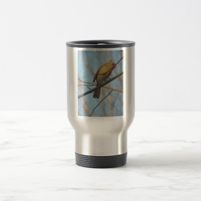 Mug De Voyage Cardinal/Oiseau féminin (Centre)