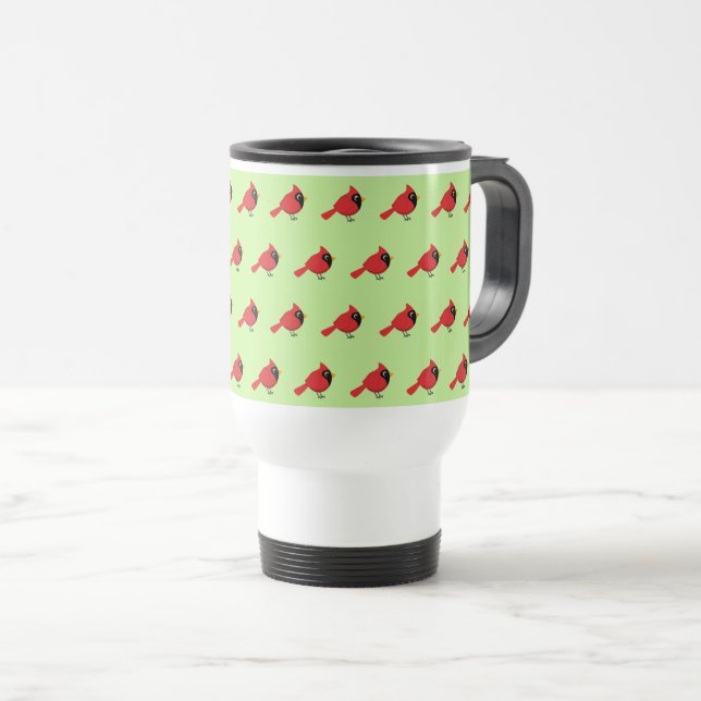 Mug De Voyage Cardinal Rouge Cardinal Cardinal aux Fleurs (Devant droit)