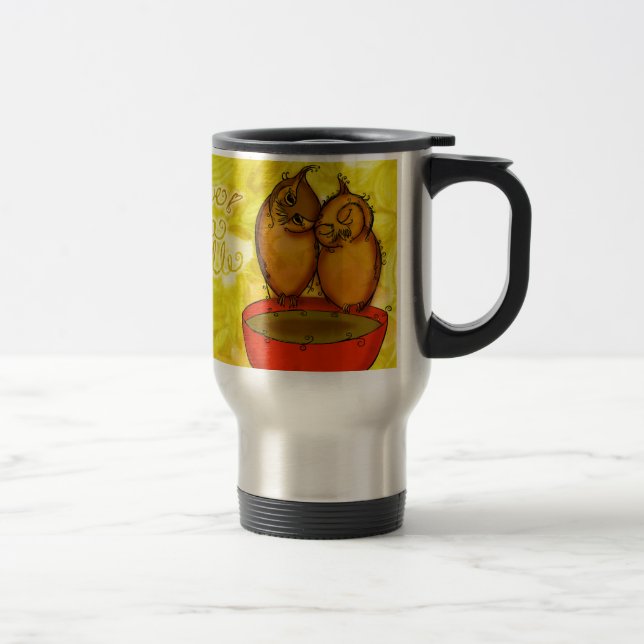 Mug De Voyage Caresses de hibou de thé (Droit)