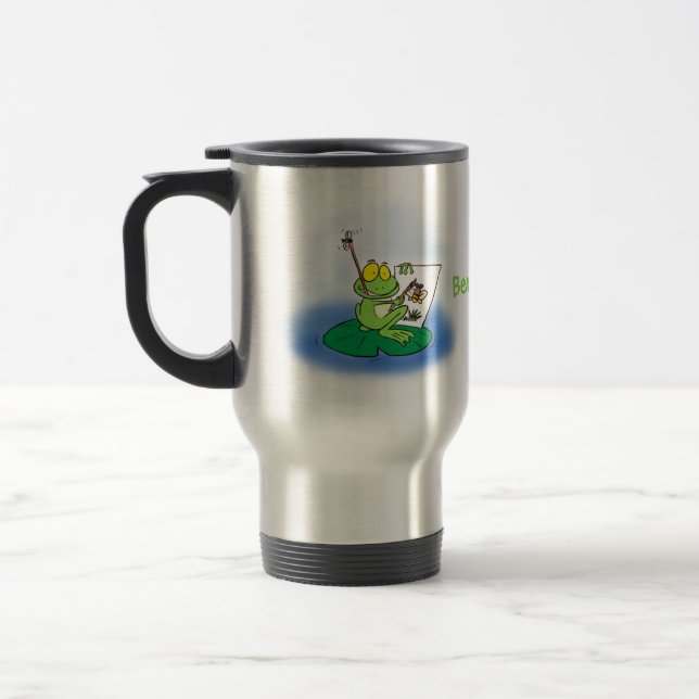 Mug De Voyage Caricature amusante de grenouille verte (Gauche)