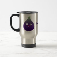 Caricature de fruits mauve joyeux aux figues