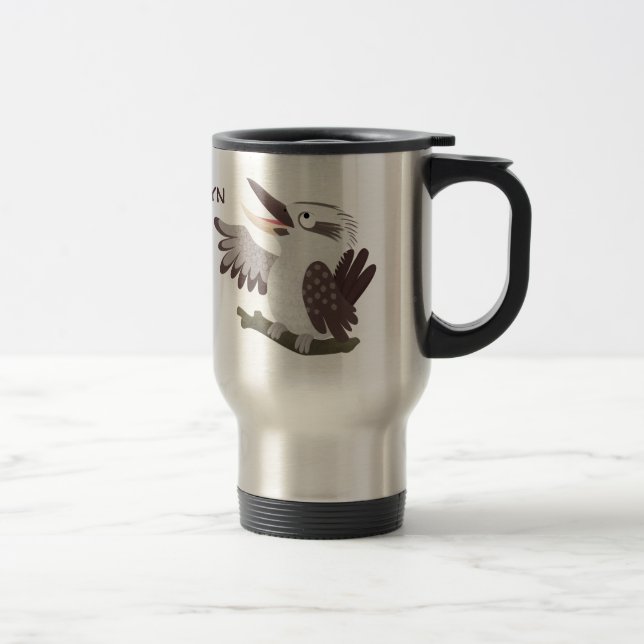 Mug De Voyage Caricature de kookaburra drôle et drôle (Droit)