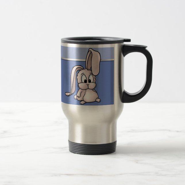 Mug De Voyage Caricature de lapin rose mignon (Droit)