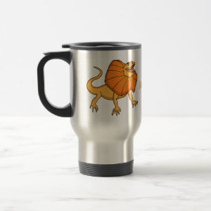 Mug De Voyage Caricature de lézard à col frisé orange
