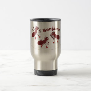 Mug De Voyage Caricature de patinage sur glace de Happy red four