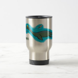 Mug De Voyage Caricature de plesiosaure, monstre marin mignon et