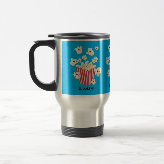 Mug De Voyage Caricature de pop-corn drôles (Gauche)