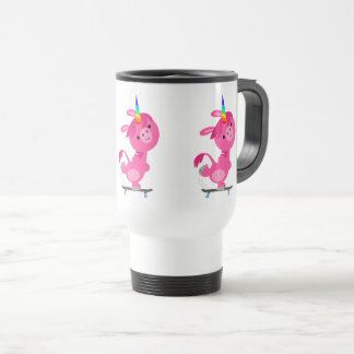 Mug De Voyage Caricature de skateboard de la Unicorn Commuter Mu