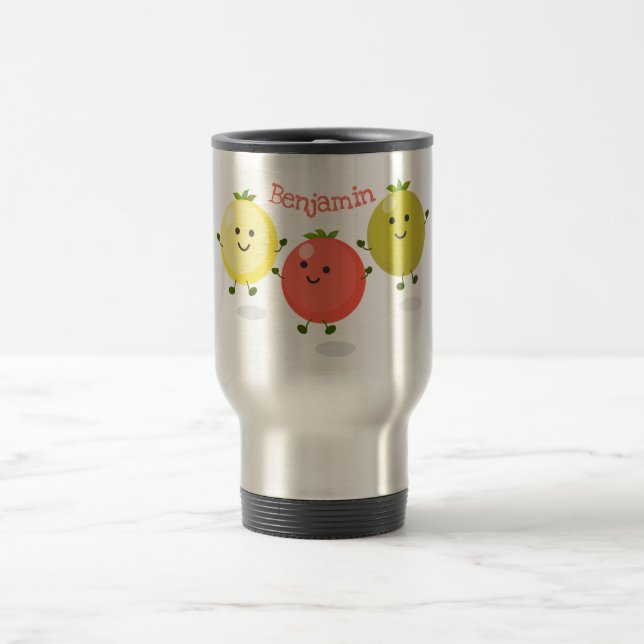 Mug De Voyage Caricature de tomates cerises mûres (Centre)