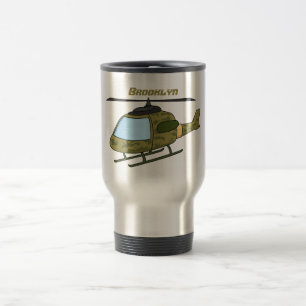 Mug De Voyage Caricature d'hélicoptère camoflage de l'armée